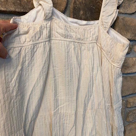 Anthropologie Women’s Blu Pepper Maxi Peasant Sleeveless Ruffles Cream NEW 1XL - Picture 7 of 16